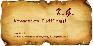 Kovacsics Gyöngyi névjegykártya